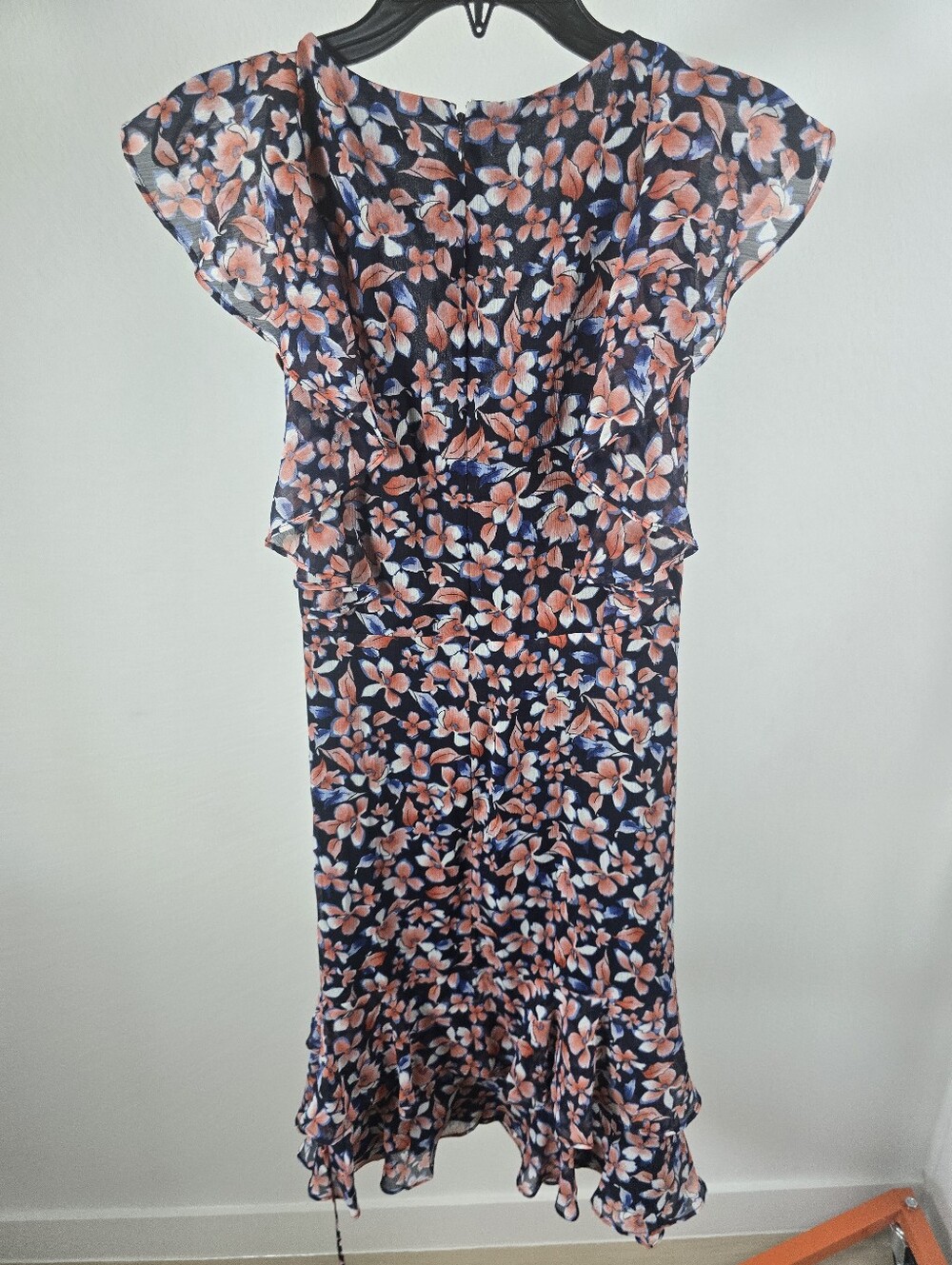NWT Tommy Hilfiger Floral Ruffle Wrap Dress Navy Pink Size 16 MSRP $129 - Picture 9 of 10